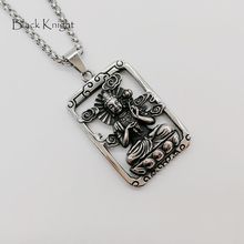 Black Knight silver color Stainless steel Bodhisattva pendant necklace religious Buddhism Guanyin Bodhisattva necklace BLKN0689 2024 - buy cheap