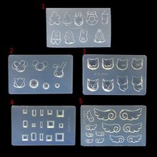 Molde de silicone para arte em unhas 3d, gato, coelho, asa, quadrado, resina, ferramentas de joias 2024 - compre barato