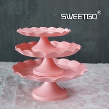 Романтическая розовая тарелка, кованая железная рама для торта, платформа, товары для мебели, а не использовать розовый поддон для закуски 2024 - купить недорого