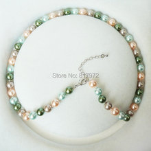 Collar de perlas Concha Natural del Sur para mujer, collares coloridos de cuentas AAA de 8MM, hechos a mano, joyería 2024 - compra barato