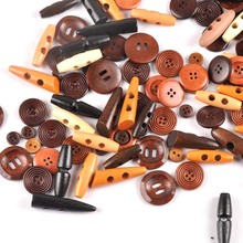 20pcs 10-40mm Mixed form Wooden Buttons Decorative For Sewing Clothing DIY Crafts Scrapbooking Wood Button m1894 2024 - buy cheap