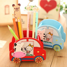 12pc/lot Creative wooden cartoon car style photo frame with clip / fashionable children pen container/pencil holder 2024 - buy cheap