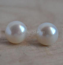 Christmas Gift Pearl Jewelry, AAA 8.5-9MM White Color Genuine Freshwater Pearl Stud Earrings S925 Sterling Silvers Jewelry 2024 - buy cheap