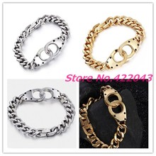 Hot Selling 19mm 316L Stainless Steel Handcuff Bracelet Fashion Men's Bracelet & Bangle Casual Wrist Chain Silver or Gold color 2024 - buy cheap