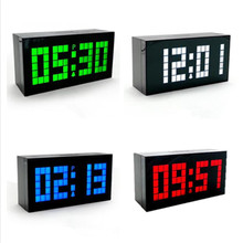 New Digital Clock Large Big Jumbo LED Snooze Wall Desktop Clock LED Clock Digital Thermometer Date Indoor Clock Calendar 2024 - buy cheap