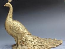 10" Chinese Bronze Fengshui Peacock Peafowl Phoenix Juno Bird Animal Statue 2024 - buy cheap