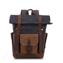 M310 New Vintage Oil Waxed Canvas Leather Backpack Large Capacity Teenager Traveling Waterproof Daypacks 14" Laptops Rucksack 2024 - buy cheap