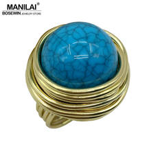 Женские спиральные акриловые кольца MANILAI, винтажные вечерние кольца ручной работы, 4 цвета, ювелирные изделия по доступной цене 2024 - купить недорого