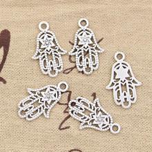 15pcs Charms Hamsa Palm Protection Star 24x15mm Antique Making Pendant fit,Vintage Tibetan Silver color,DIY Handmade Jewelry 2024 - buy cheap