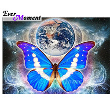 Ever Moment Diamond Painting 5D DIY Butterfly Earth Picture Of Rhinestone Mosaic Diamond Embroidery Cross Stitch Decor ASF1639 2024 - buy cheap