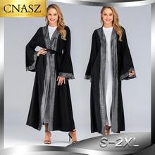 Vestido de hijab muçulmano abayas caftan marocain qatar omã turquia roupas de luxo femme kaftan handstudded robe dubai islam 2024 - compre barato