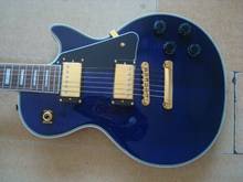 new arrival OEM custom guitar blue flamed top free shipping good quality power sounds music humbucker pickups one piece neck 2022 - купить недорого