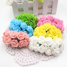 12pcs/lot Foam Cute PE Rose Artificial Flower For Wedding Home Party Decoration Mariage DIY Scrapbook Rosa Garland Craft Flower 2024 - buy cheap