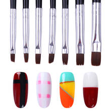 7Pcs UV Gel Nail Drawing Brush Liner Painting Drawing Pen Gradient Gel Liner Black Acrylic Handle Nail Art  Tools Set 2024 - buy cheap