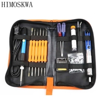 HIMOSKWA-Kit de temperatura ajustable de 60W, 110V /220v, Kit de soldadura eléctrico de hierro, herramienta de reparación de soldadura portátil, pinzas, cable de soldadura 2024 - compra barato