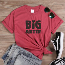 ONSEME футболка с надписью «Big Sister» Женская Базовая футболка женская хипстерская уличная одежда футболки кавайная футболка повседневные хлопковые топы 2024 - купить недорого