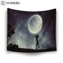 YOMDID Moon Pattern Tapestry Wall Hanging Tapestries Wall Cloth Polyester Fiber Bedding Cover Home Living Room Decor Tapestry 2024 - buy cheap