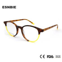 ESNBIE Acetate Vintage Women Eyeglasses Frame Round Men Spectacle Frames Glasses Multi Color Eyes Glasses Optical Frames Man 2024 - buy cheap