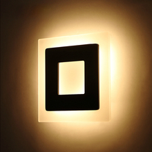 Lámpara de pared led cuadrada moderna, iluminación de pared de fondo de sala de estudio de pasillo, lámpara de cabecera led de dormitorio 2024 - compra barato
