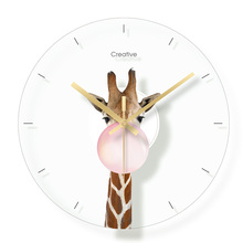 Zebra Animal Printed Clocks 3D Wall Clock Giraffe Minimalist Home Nordic Art Wall Clock Mute Quartz Movement Clock Modern Design 2024 - buy cheap