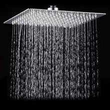 Square Bathroom Stainless Steel Rain Shower Head Rainfall 12 Inch Bath Shower Chrome Top Sprayer High Pressure Rainfall Shower 2024 - buy cheap