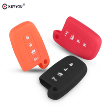 KEYYOU, funda de silicona para llave de 4 botones para Hyundai Elantra Sonata Veloster Genesis para Kia Soul Sportage, funda de control remoto inteligente Fob 2024 - compra barato