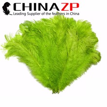 CHINAZP Factory Size 45~50cm(18~20inch) 50pcs/lot Length Cheap Wholesale Dyed Lime Green Ostrich Drab Feathers 2024 - buy cheap