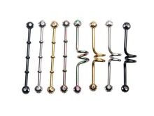 50pcs Free Shippment 14g Surgical Steel Balls Gems Industrial Ear Barbells  Body Jewelry Ear  Piercing Jewelry Earring Scaffold 2024 - купить недорого