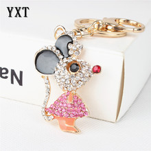 Nifty Lovely Mouse Rat Charm Pendant Cute Rhinestone Crystal Car Purse Bag Key Chain Jewelry Creative Party Birthday Gift 2024 - buy cheap
