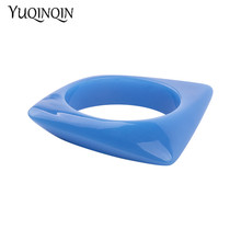 Trendy Resin Cuff Bracelets Bangles for Women New Fashion Geometric Blue Acrylic Bracelet Female Simple Charm Party Jewelry 2024 - buy cheap