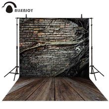 Allenjoy wallpapers background vintage brick wall branch winding weathering brown wooden floor photography backdrops photophone 2024 - buy cheap