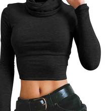 Женская Весенняя футболка с длинным рукавом и воротником-черепашкой, Сексуальные облегающие топы, элегантные S-2XL, женская футболка, большие размеры, WDC523 2024 - купить недорого