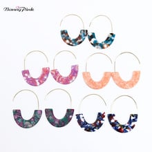 Banny Pink Bohemia Resin Pendant Dangle Earrings For Women Chunky Letter U Drop Earrings Fashion Jewelry Pendientes Bijoux Femme 2024 - buy cheap