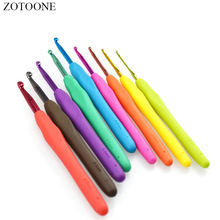 ZOTOONE-Juego de Herramientas de costura, 9 unids/set/juego de ganchillo de colores, TPR, mango suave, aguja de Color alúmina de colores, accesorios de costura para tejer 2024 - compra barato