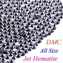 All Size! Jet Hematite, DMC Hotfix Rhinestone SS6 SS10 SS16 SS20 SS30 Glass Crystals Stones Hot Fix Iron-On FlatBack With Glue 2024 - buy cheap