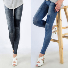Mulheres sexy denim jeans leggings magras jeggings estiramento lápis calças 2024 - compre barato