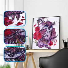 5d Special Shaped Diamond Painting Animal Owl Partial Drilled Diamond Embroidery DIY Handmade Cross Stitch Kits Home Decor Craft 2024 - buy cheap