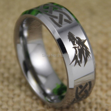 Free Shipping USA UK CANADA RUSSIA Brazil Hot Selling 8MM Legend of Zelda Wolf Silver Bevel Men's Fashion Tungsten Wedding Ring 2024 - buy cheap