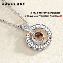 New Gold Silver Heart kolye 100 languages I love you Projection Pendant Necklace Romantic Love Memory Wedding Necklace For Lover 2024 - buy cheap