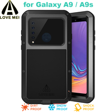 Мощный чехол A9 S Love Mei для Samsung Galaxy A9 A9s, Роскошный Алюминиевый металлический бронированный чехол, водонепроницаемый ударопрочный чехол + стекло 2024 - купить недорого