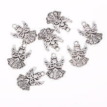 30 Uds. De plata tibetana chapada en moda, colgante de ángel para collar, fabricación de joyas DIY, 15x20mm 2024 - compra barato
