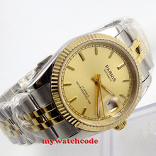 36mm Parnis gold dial Sapphire glass 21 jewels Miyota automatic mens watch 409 2024 - buy cheap
