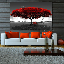 Cuadro de árbol del dinero rojo moderno para decoración del hogar, lienzo de 70x100cm, impresiones sin marco, imágenes de pared para oficina, sala de estar, obra de arte 2024 - compra barato