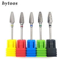 HYTOOS 5 Size Tungsten Carbide Nail Drill Bit 3/32" Rotary Manicure Cutters Bits For Manicure Drill Accessories Gel Removal 2024 - buy cheap