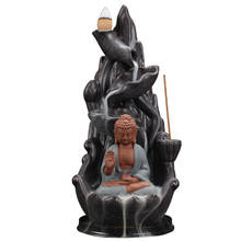 Free shipping Backflow Lotus Burner Buddha Guanyin Ceramic Incense Holders Sandalwood Cone Censer Buddhist Supplies Home Decor 2024 - buy cheap