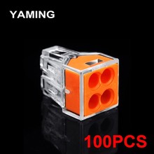 (100PCS) Orange PCT-104 4P 773-104 Push wiring For Junction box 4 pin conductor Terminal block wire connector P296 2024 - buy cheap