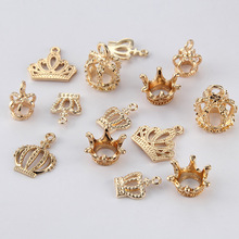 Gold Flower Crown Charms Metal Pendant Supplies For Jewelry Making Material Findings Diy Handmade Wedding Decoration Accessories 2024 - buy cheap