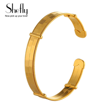 Fshion pulseiras e braceletes unissex, bijuterias em metal dourado puro e moderno para homens e mulheres 2024 - compre barato