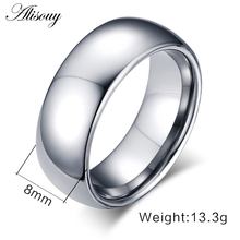2019 New men Steel Color 8mm Titanium Steel Women Men engagement Ring No fade valentine's day gift finger rings 2024 - buy cheap