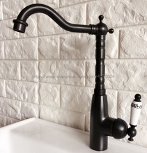 Bathroom Faucet Oil Rubbed Bronze Basin Faucet Deck Mounted Single Handle Single Hole Hot And Cold Water Tap Nnf372 2024 - buy cheap